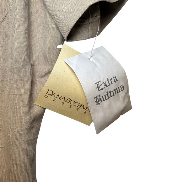 Vintage Dana Buchman 100% Silk Shantung Maxi Dress Beige Origami Size 12 NWT - Picture 13 of 13